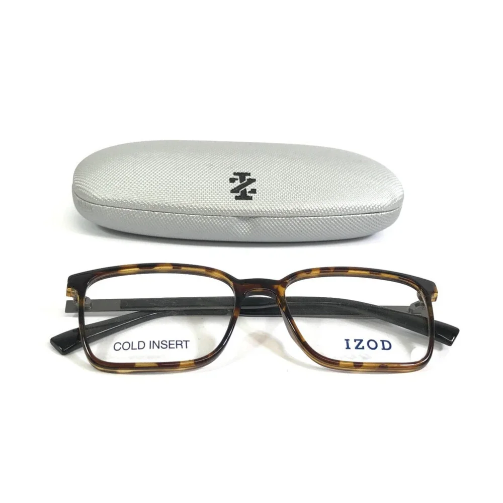 IZOD Eyeglasses Frames IZ2126 Tortoise Black Gray Rectangle Full Rim 54-17-145